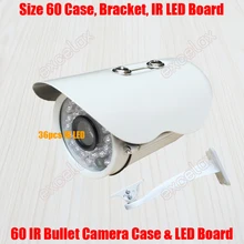 Водонепроницаемый ИК Пуля камера чехол и кронштейн и 36 шт. ИК светодиодный Размер доски 60 мм алюминиевый сплав IP66 открытый корпус для камеры корпус