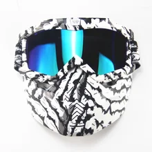 Maschera staccabile occhiali motocross moto modulare e la bocca filtro perfetto per open viso moto casco mezzo o vintage