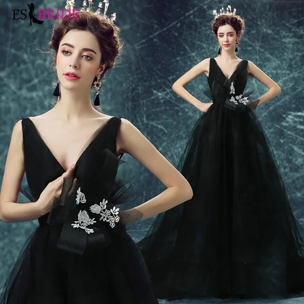 2019 Black Evening Dresses Long Elegant A-Line Sleeveless Backless Lace Appliques Wedding Guest Dress Party Gown Vestidos ES2020 2019 Black Evening Dresses Long Elegant A-Line Sleeveless Backless Lace Appliques Wedding Guest Dress Party Gown Vestidos ES2020