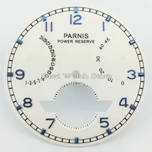 37 мм Parnis White Face Fit Seagull ST2505 Автоматическая Дата движения маховик часы