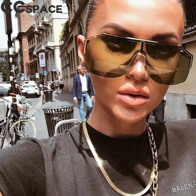 

Goggle One Lens Sunglasses Men Women Fashion Gradient Shades UV400 Vintage Glasses Oculos 46433