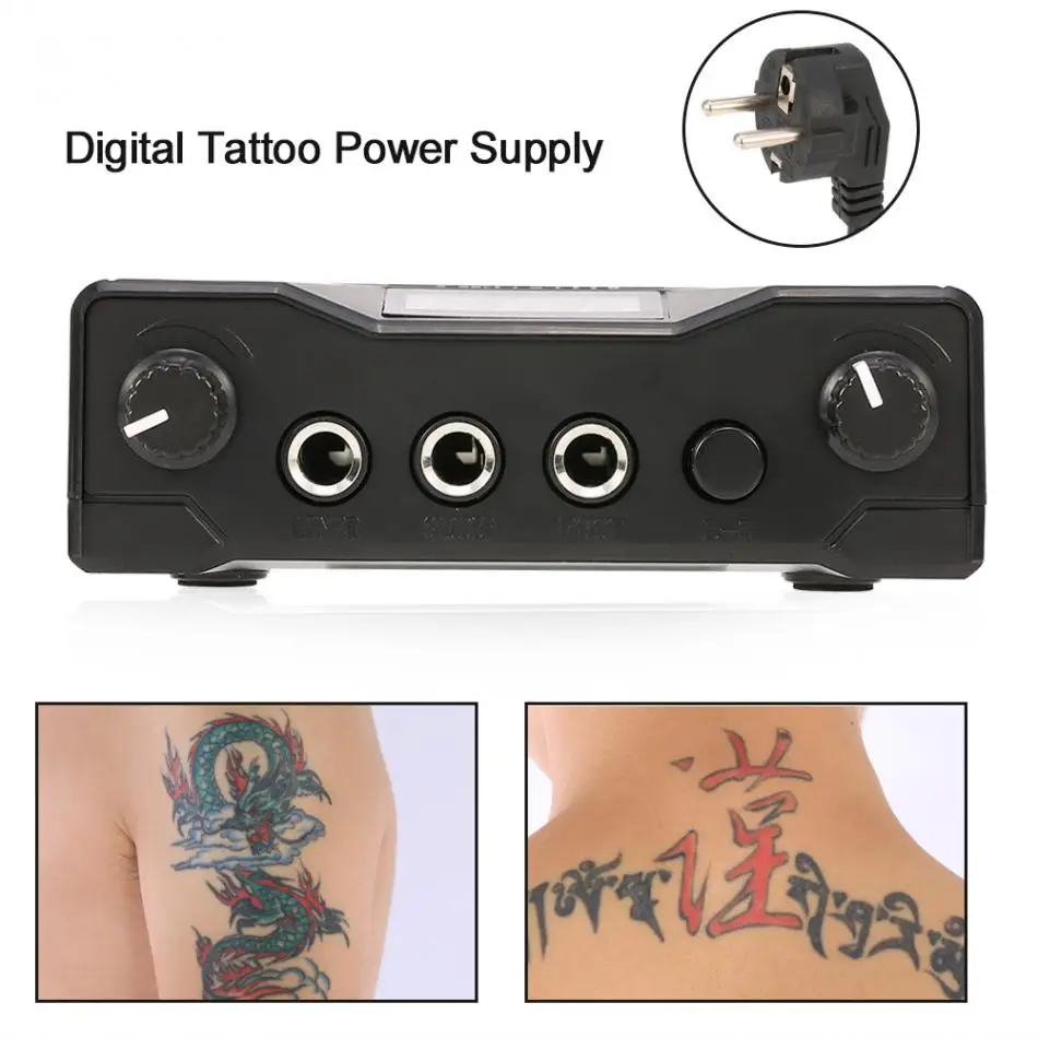Fonte de Alimentação Máquina para Forro Profissional Preto Tatuagem Dupla Display Digital Maquiagem Permanente Fontes Alimentação Shader 3 Beleza e saúde