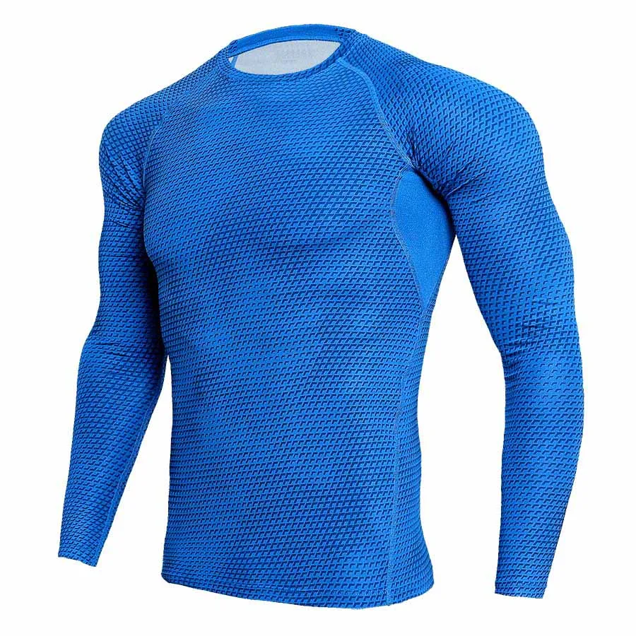 3XL Blue Sport Shirt Men Compression Shirt Men Rashgard Soccer Jerseys Runing T Shirt Fitness