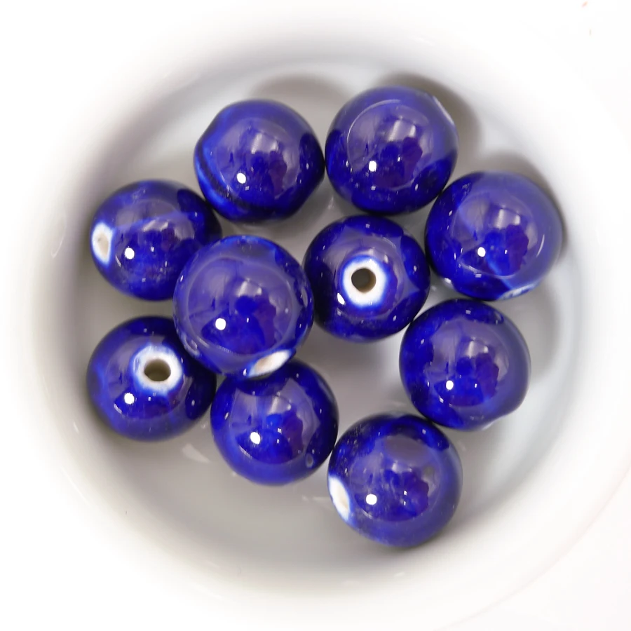 

Sphere Ceramic beads DIY handmade porcelain bead for jewelry making 18mm 10pieces/lot beads #A115B