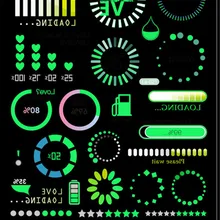 Светящиеся в темноте игрушки Знак логотипа Символ татуировки стикер зеленый водонепроницаемый один раз смешные элементы татуировки стикер мультфильм шляпы