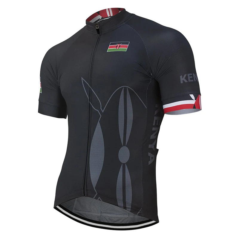 

Kenya 2019 New Team Summer Outdoor Black Cycling Jersey Bicycle Wear Bike Road Mountain Race Tops Bike clothing Breathable