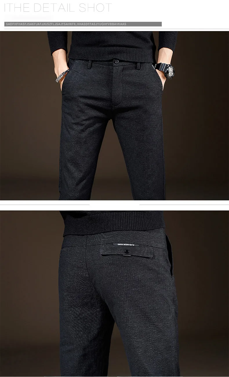 2019 Осень Лето Тонкий Для мужчин модные брюки стрейч Длинные брюки человек Бизнес Повседневное корейские брюки для Для мужчин Pantalon Homme
