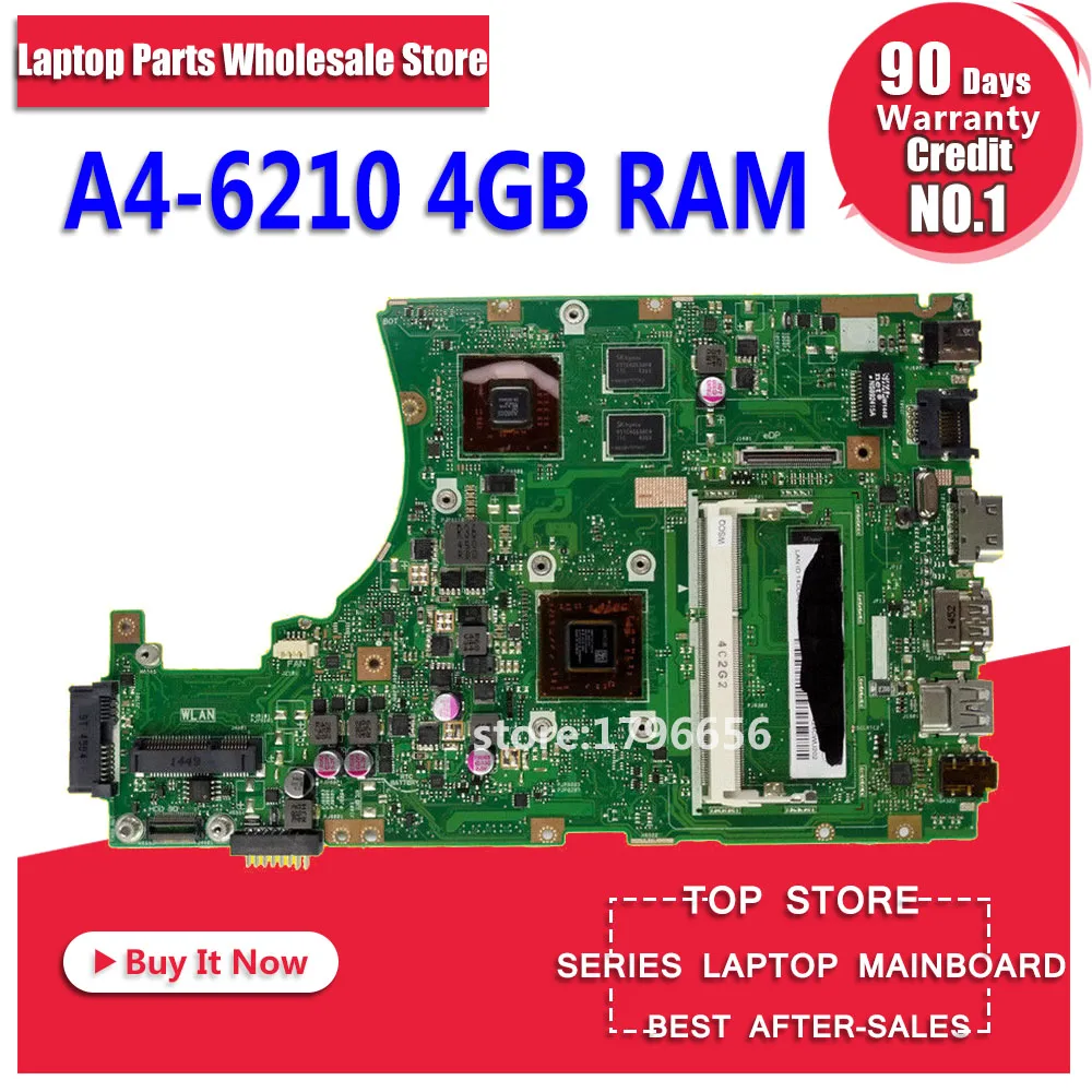 X455WE материнская плата A4 6210 процессор 4 Гб RAM для For Asus X455W ноутбука Тест 100%