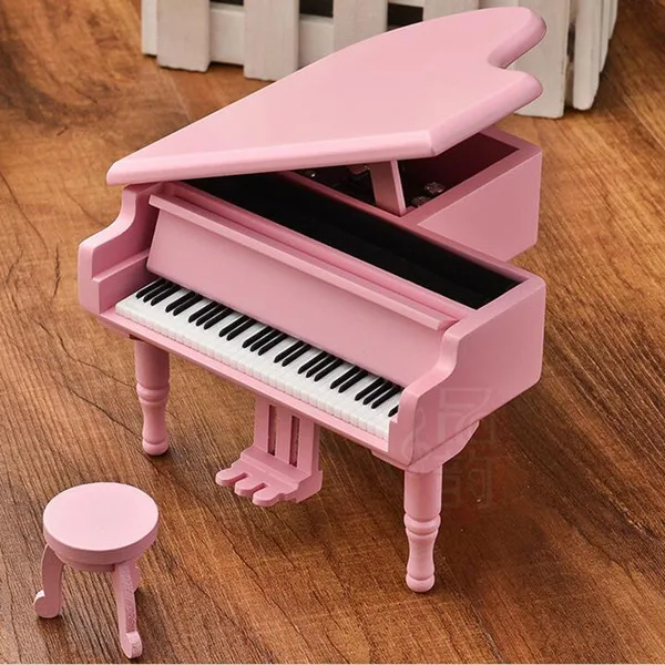 Винтаж деревянная музыкальная шкатулка Пианино играть всегда со мной Унесенные призраками Золотой музыкального движения различных Цвет доступны - Цвет: Pink