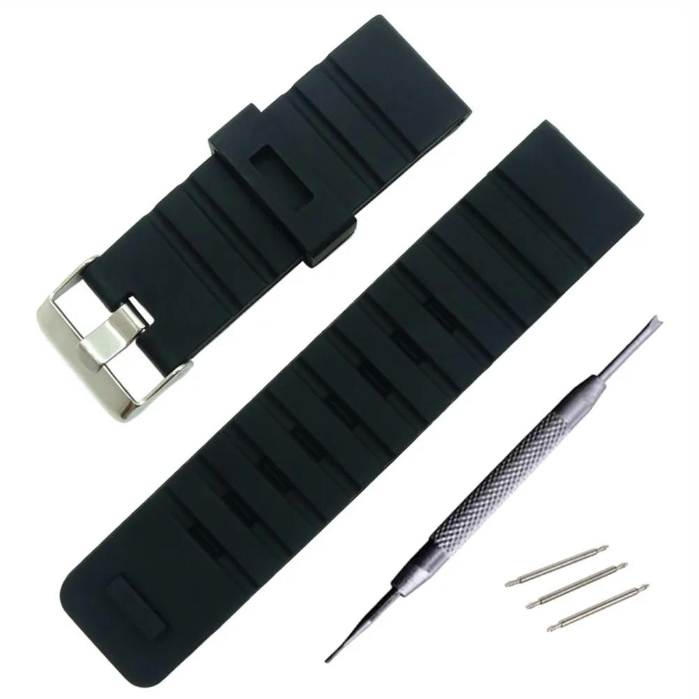 Silicone Watch Band Wristwatch Strap 24mm Watches Bracelet Accessories