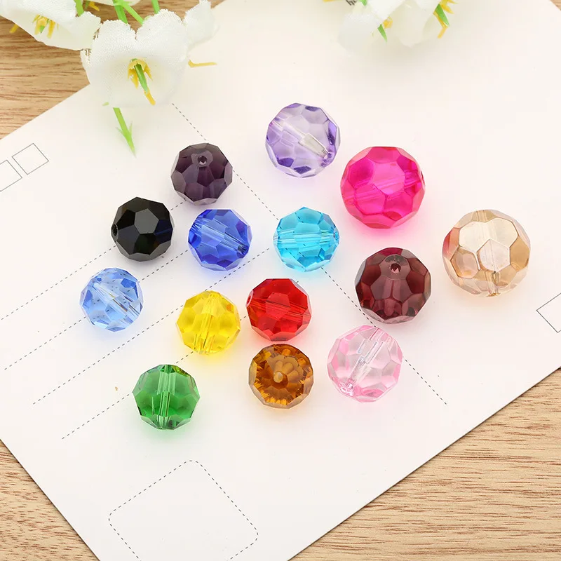 Wholesale Lots 8MM 10MM 12MM Acrylic Round Chic Loose Spacers Charms Beads 
