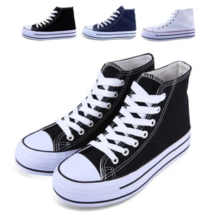 Free shipping!2013 new cheap classic black and white canvas shoes in the high preppy style ...