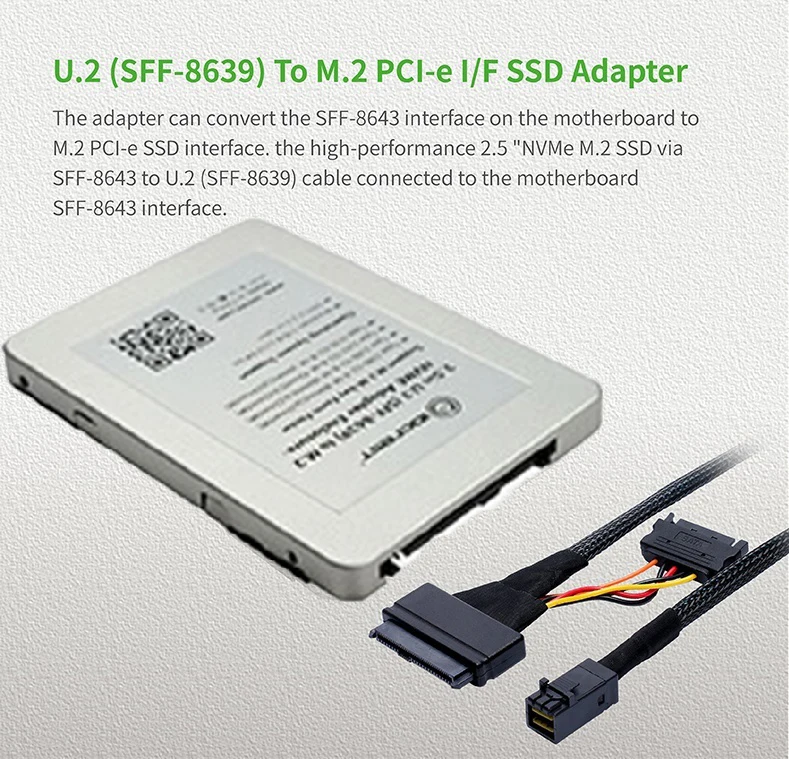 U.2 SFF-8639 для M.2 NVMe PCI-e I/F SSD HDD адаптер pcie конвертер адаптер с ограждением для рабочего стола
