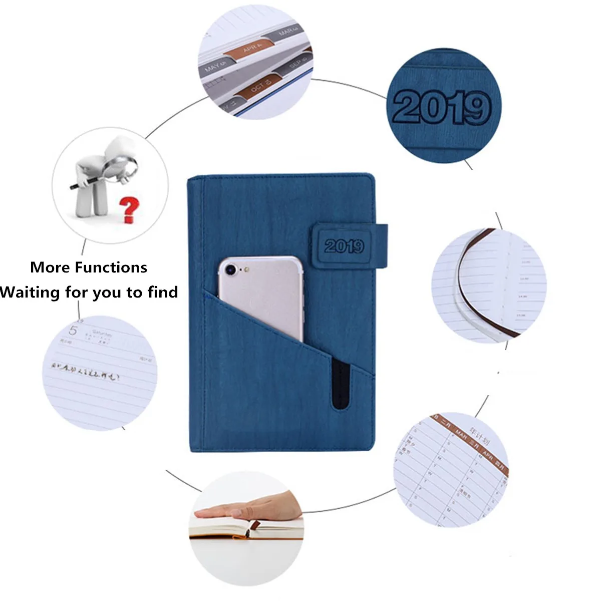A5 Planner Diary Scheduler School Study Notebook Diary Weekly Planner Notebook School Office Supplies for Phone