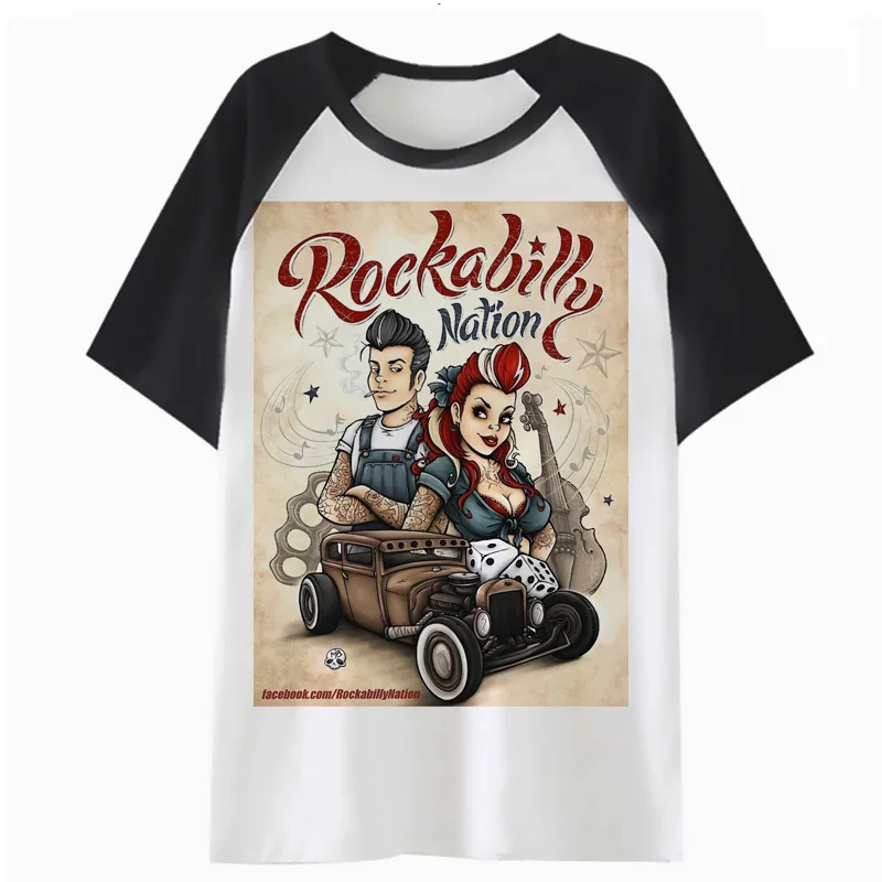 

Rockabilly t shirt cartoon kawaii harajuku tops femme women female clothing tshirt graphic t-shirt tee K4616