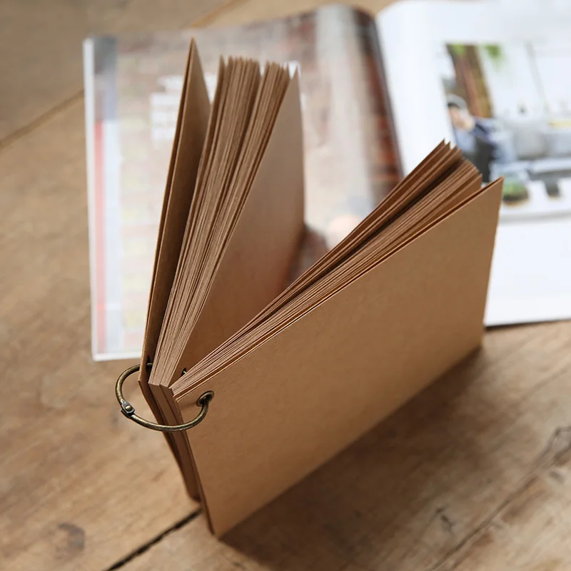 

Single hole large iron ring can be hung in Ben coffee shop message blank blank graffiti kraft paper black inside page.