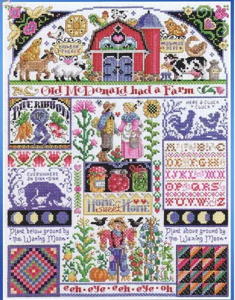 cs-2230 Cross Stitch Kit Home Sweet Home Old Mcdonald Had a Farm Family janlynn