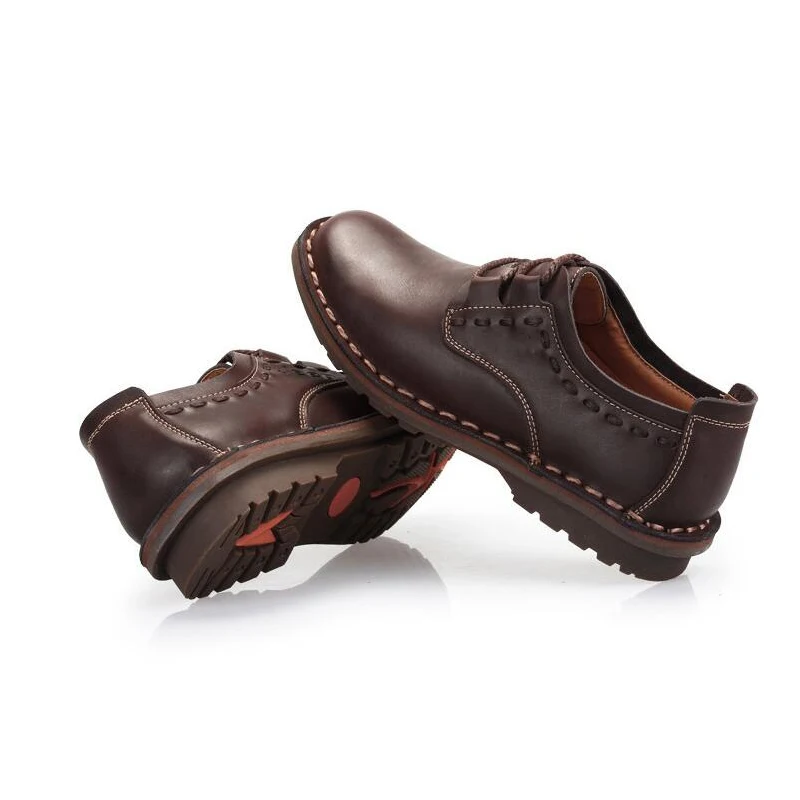 YIGER/Новинка; мужская повседневная обувь в деловом стиле; мужская обувь на шнуровке; Мужская дышащая обувь для отдыха из натуральной кожи; нескользящая обувь ручной работы; 0306
