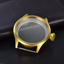 43mm Sapphire Glass Gold Case Fit ETA 6497 6498 hand-winding movement