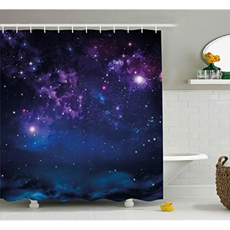 

Vixm Space Shower Curtain Milky Way Themed Dark Matter with Star Field Light Years Sci Fi Travel Display Fabric Bath Curtains