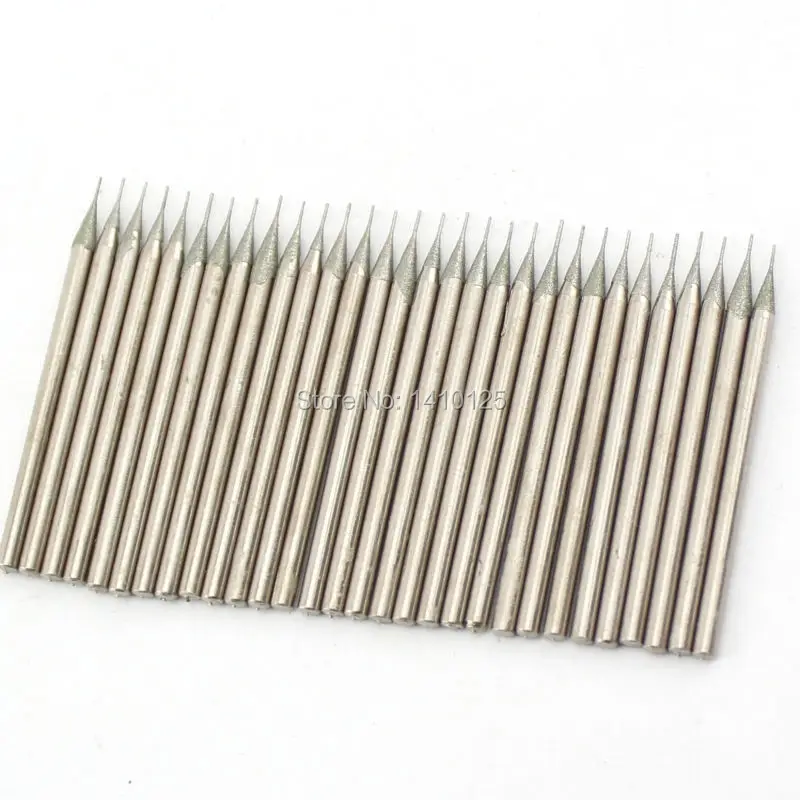 30Pcs 0.4mm diamond coated hole saw drill Solid bits for Jewelry Gems Glass Tile