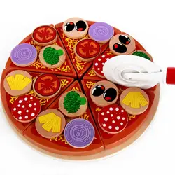 Деревянный притворяться игрушка Кухня пиццы Еда вечерние DIY Набор Для детей игрушки подарок