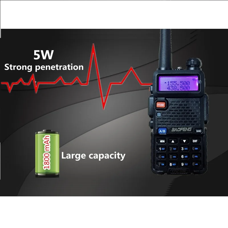 Продажа Бесплатная доставка Baofeng UV 5R Радио Walkie Talkie UHF, Портативный Полиция Сканер радио Intercome HF трансивер баофенг 5R UV5R
