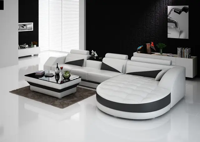 Contemporary Leather Living Room Furniture Sectional 3 Seater Leather Living Room Furniture Sectional