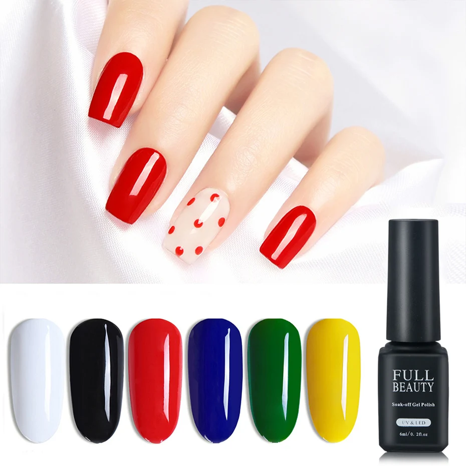 Nail Gel Polish Gel White Black Red Candy Color UV Varnish 6ML Primer Nail Art Manicure Acrylic Nail paint Nail Lacquer JD01-06