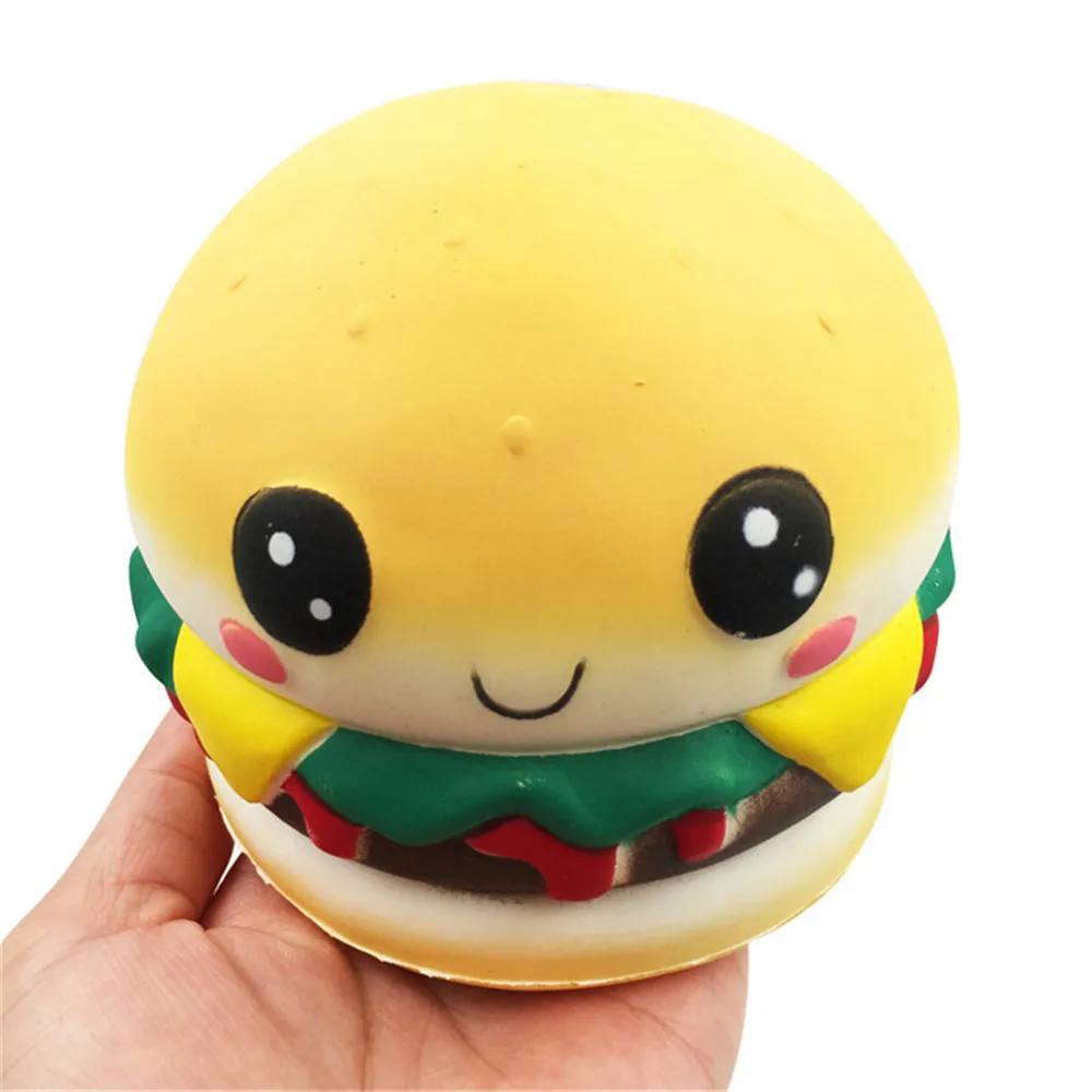 2018 игрушки для детей 1 шт. PU мультфильм гамбургер замедлить рост крем брелок игрушки 10 см супер рост желтый подарок для дети играют