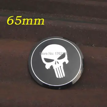 

(24PCS) 65mm High quality The Punisher Rim Aluminum Sticker Wheel Centre Caps Hub Caps Emblem Skull