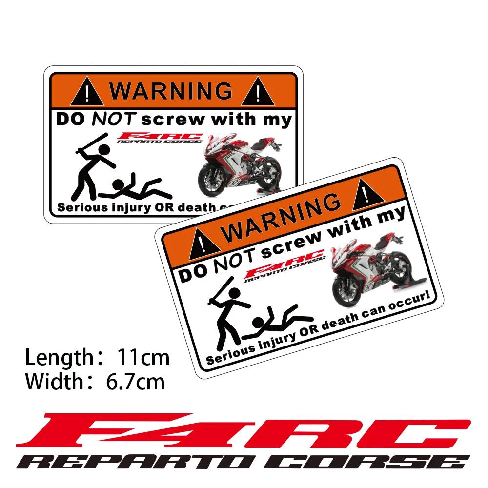 

KODASKIN Motorcycle Cheap 2D Creative Warning Sticker Decal for MV AGUSTA F4RC
