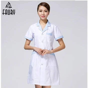 

High Quality Nurse uniforms Women Wear Summer Short-Sleeved Suit Doctor White Coat Dental Beauty Salon Pharmacy Workwear Clothes
