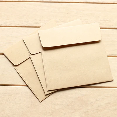 Квадратный мини-конверт из крафт-бумаги, конверт для карт, маленький конверт для хранения карт, 10 шт./лот, 10*10 см - Цвет: 1