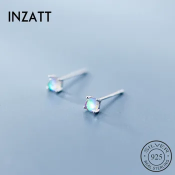 INZATT Real 925 Sterling Silver Gradient Glass Minimalist Classic Stud Earrings For Women birthday party FINE Jewelry Gift