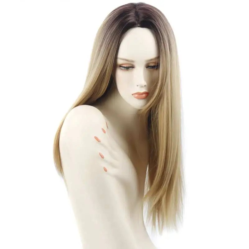 YxCheris Омбре серый парики для женщин коричневый блонд волосы парики женские термостойкие волокна длинный женский парик костюм на Хэллоуин