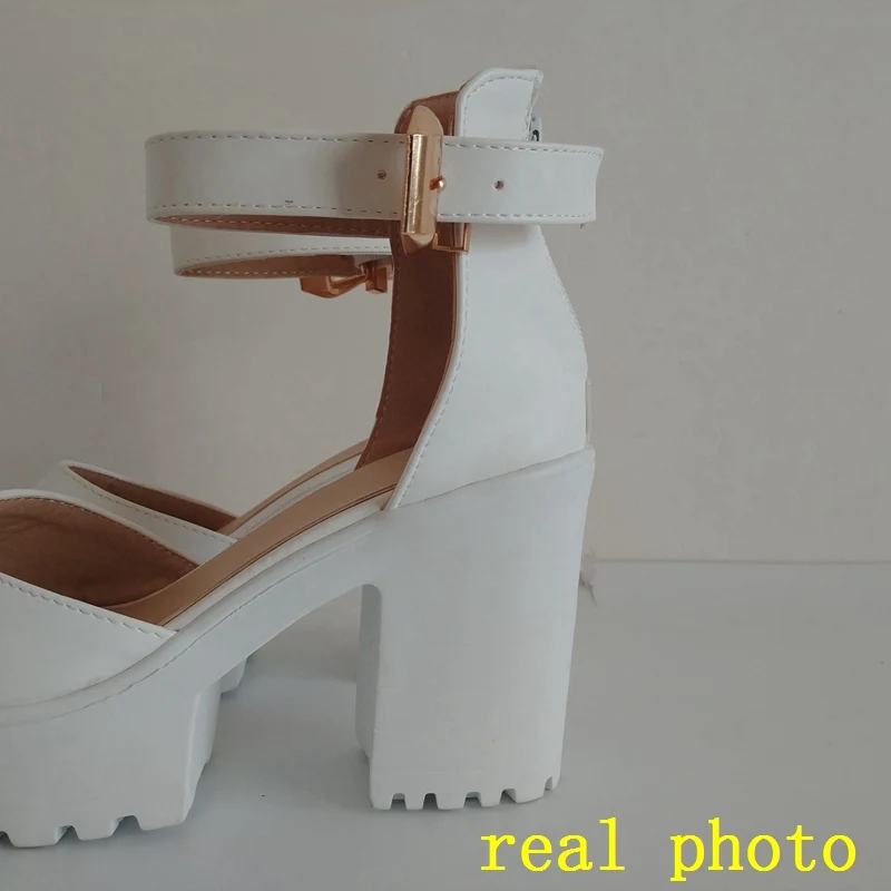 Женские сандалии на толстой подошве с пряжкой платформе|sandal shoes|sandals platformwhite summer