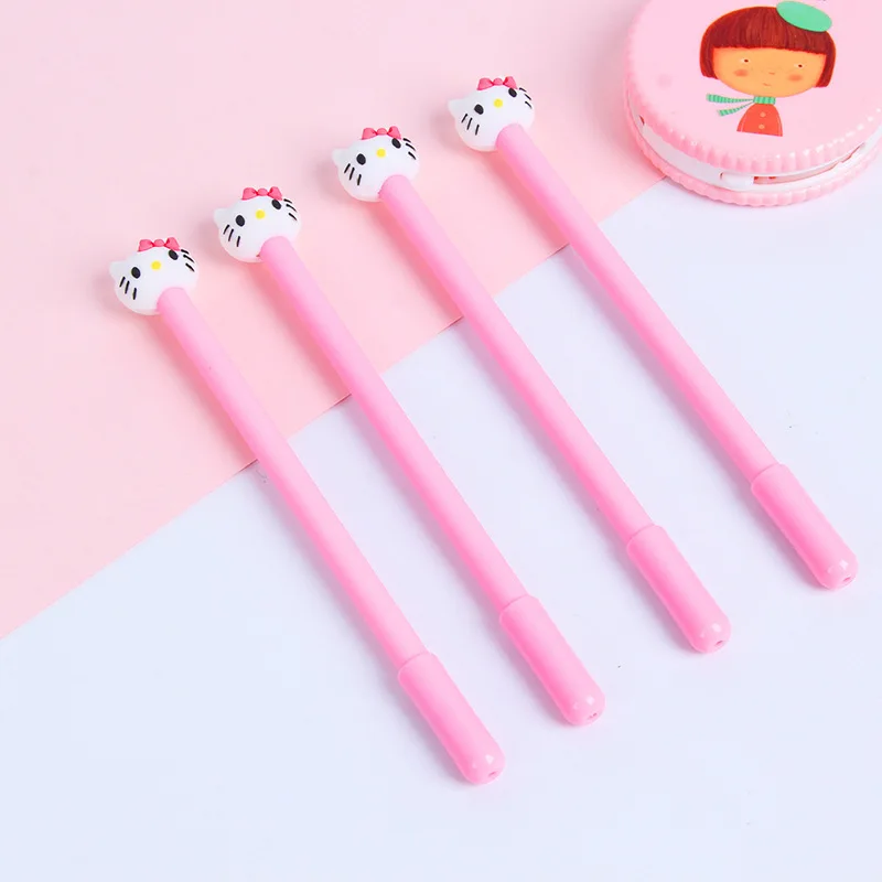 Korea Stationery Lovely Kitten Cat Gel Ink Pen Pink Kitty Flexible Glue