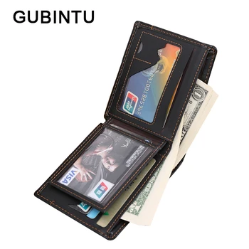 

GUBINTU Creative Men Wallets PU Leather Purses Multi-Card Bit Male Wallet Soft Black Short Purse Men Wallet Student Money Bags