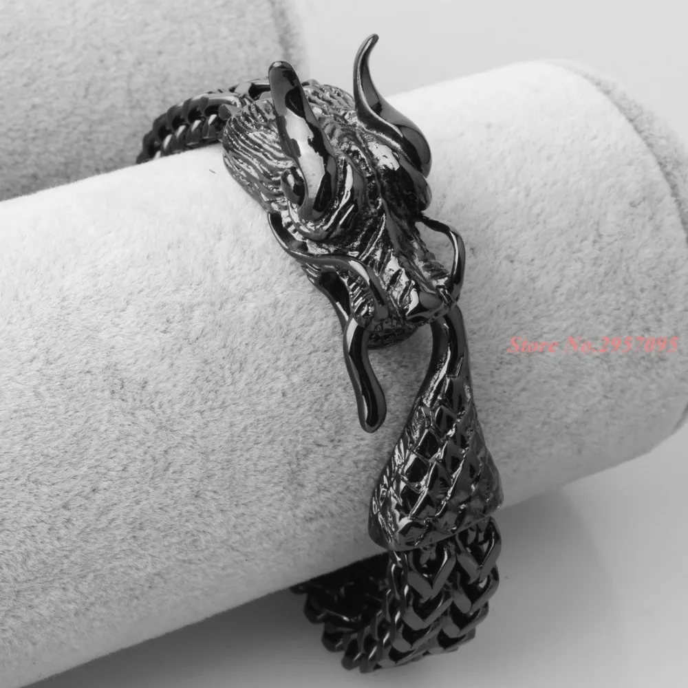 Крутые браслеты из нержавеющей стали, серебро/золото/черный дракон, для мужчин, индивидуальная Мода, браслет из нержавеющей стали, мужской подарок