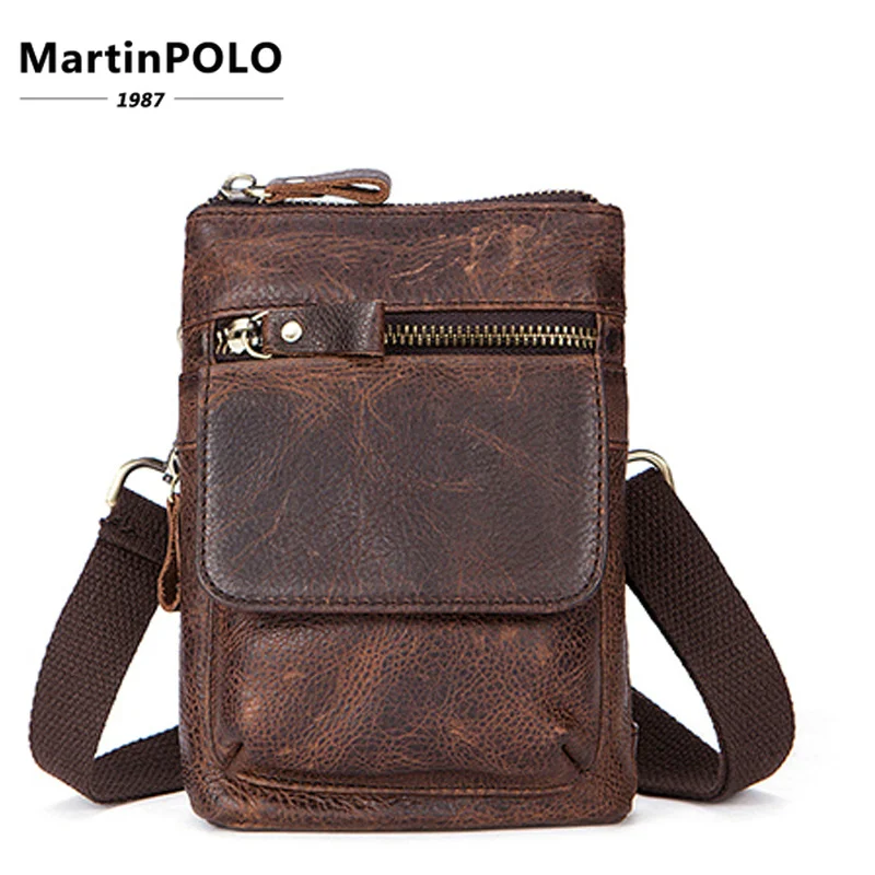 

Messenger Bag Men Leather Shoulder Bags Small Travel Money Waist Pack Genuine Leather Men Bag Male Vintage Crossbody Bags