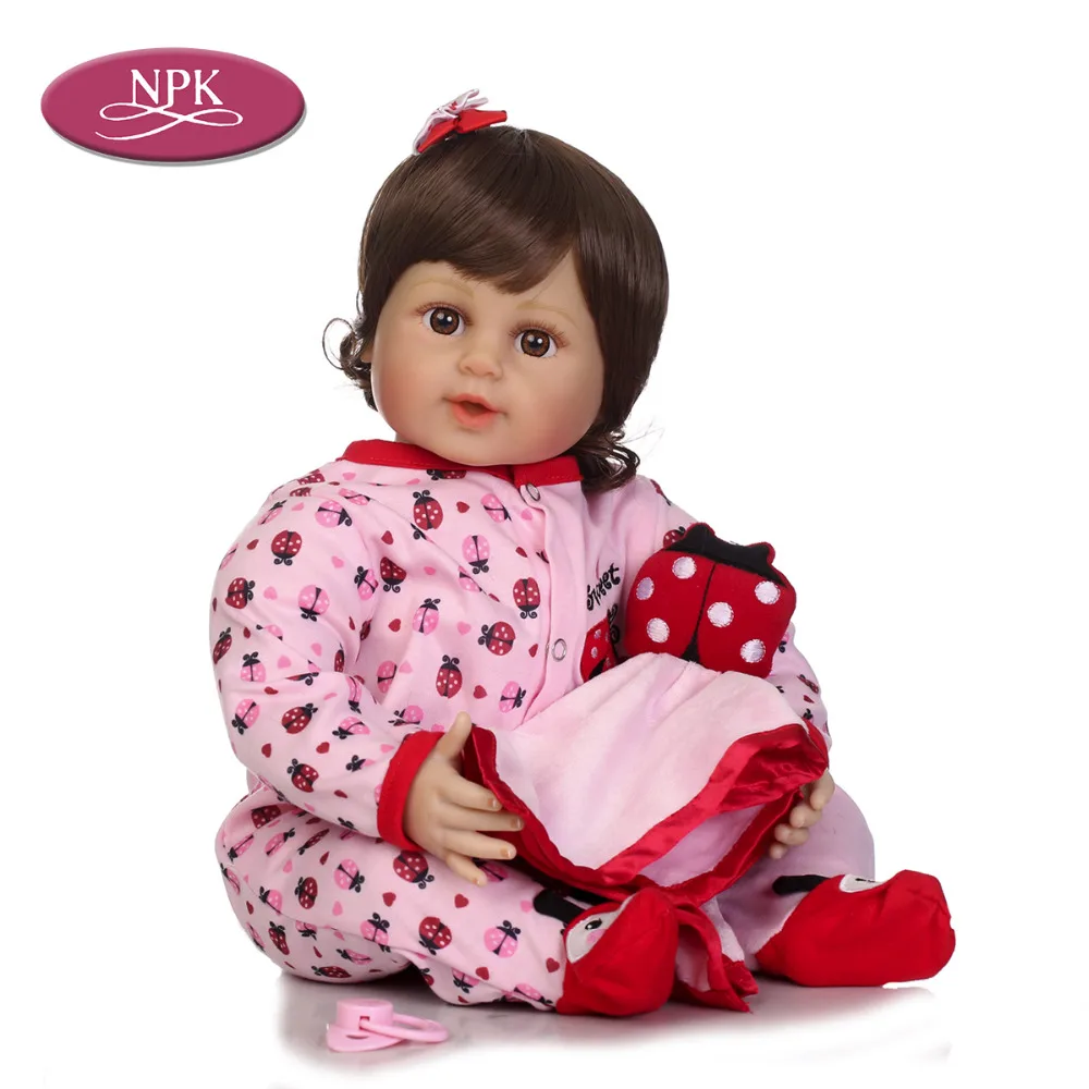 NPK 55CM Silicone Reborn Doll Baby Realisitc Doll Lifelike Princess Girl Soft Cloth Body Boneca Bebe Reborn Babies DOll Toy 2018 (2)