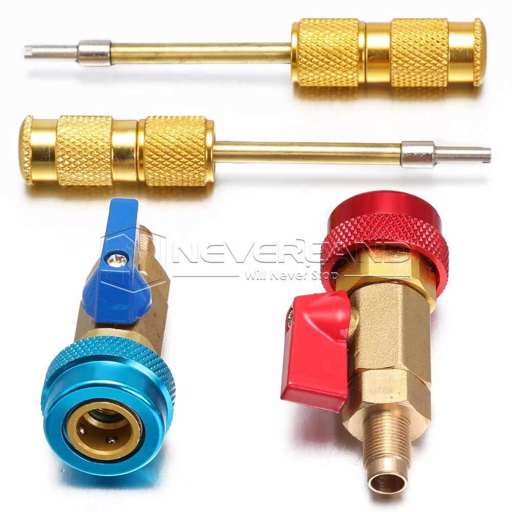

2PCS Auto Car Air Conditioning Schrader Valve Core Quick Remover Installer High Low Pressure Side R134a R12 Repair Tools