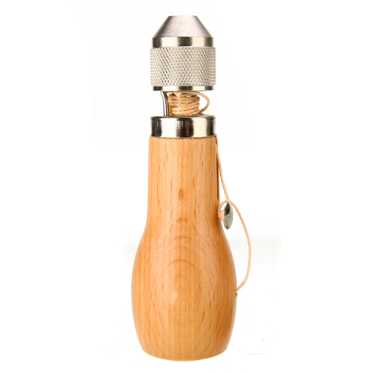 1pc Wooden Handle Leather Craft Tool Stitching Sewing Awl with Waxed Thread and Needles Craft Sewing Supplies