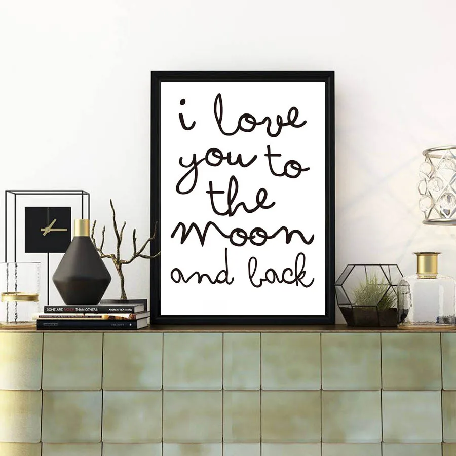 

Love Maxim I Love You To The Moon And Back Posters And Prints Wall Art Canvas Painting Nordic Decoratio For Bedroom No Frame