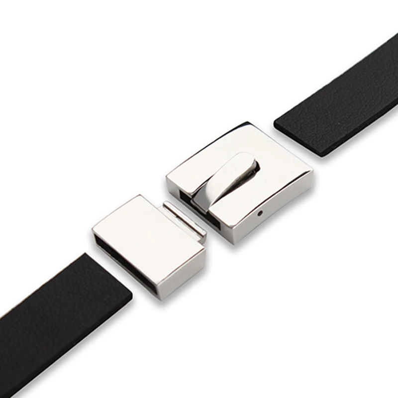 

Strong Stainless Steel Flat Magnetic Clasps Silver Tone End Clasps Fitting Leather Cord Bracelets Necklace Making Material F2270