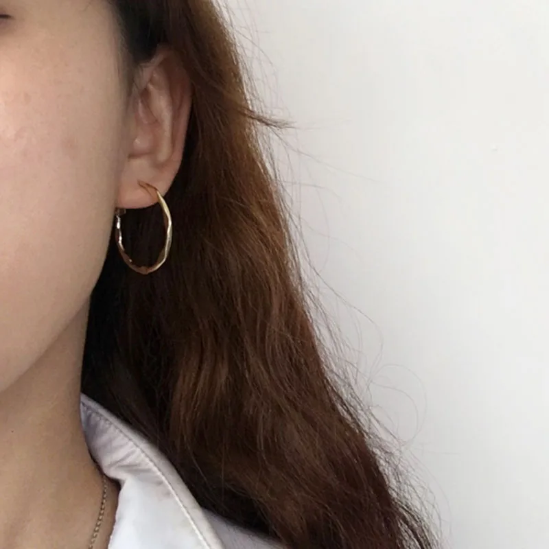 Minimalist Silver Gold Wave Circle Earrings for Women Simpel Design Loop Round 2018 Fashion Jewelry | Украшения и аксессуары