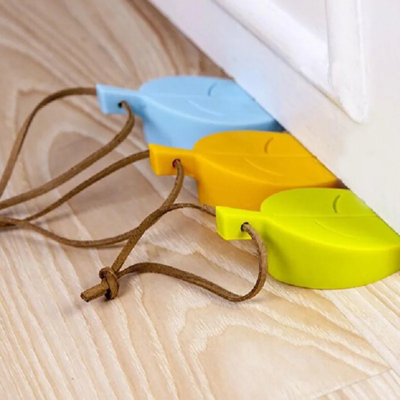 

Security Card 4 Colors Home Decor 1 Pcs Cute Cartoon Leaf Style Home Improvements Safety Baby Silicone Door Stop Anti-pinch