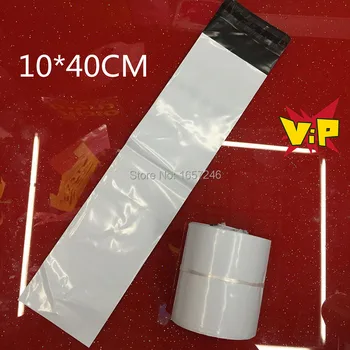 

500Pcs/Lot 10*35+5cm Self-Adhesive White Poly Envelope Long Mailing Courier Bag Pouch Postal Express Plastic Mailer Packing Bag