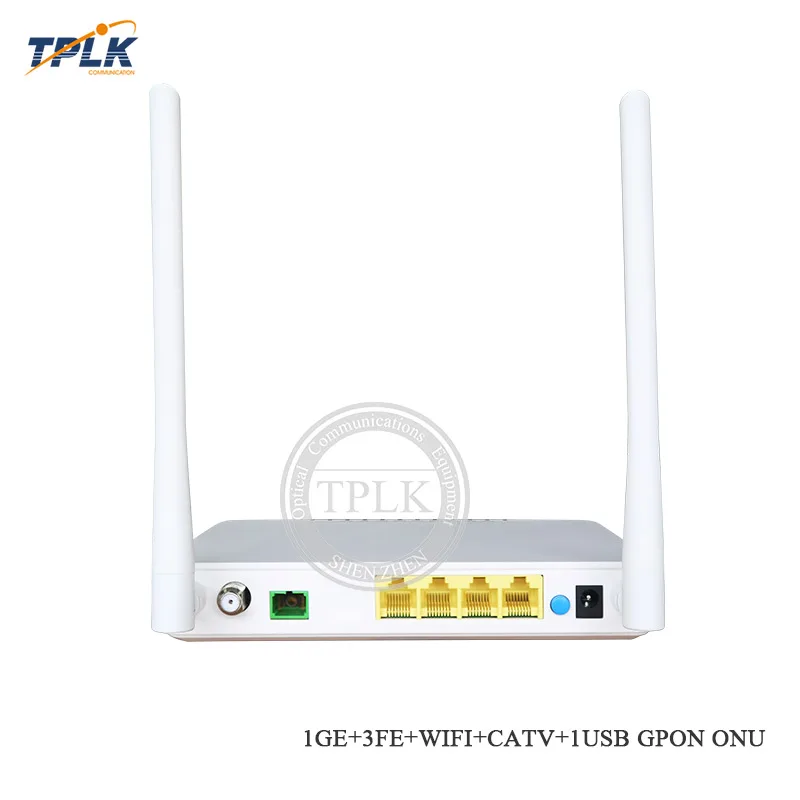 

Best price 1GE+3FE+WIFI+CATV+1USB GPON ONU with SC APC connector high quality 1GE+3FE+WIFI+CATV+1USB GPON ONU with CATV port
